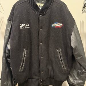 GNCC Black Varsity Jacket with Embroidered Logos